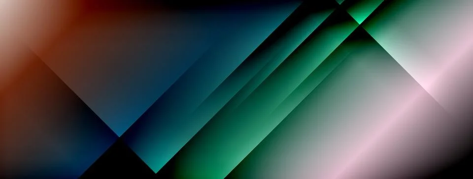 Dynamic shadow lines with gradient colors geometric background Stock Illustration