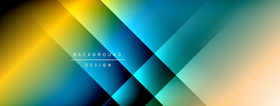 Dynamic shadow lines with gradient colors geometric background Illustrazione stock
