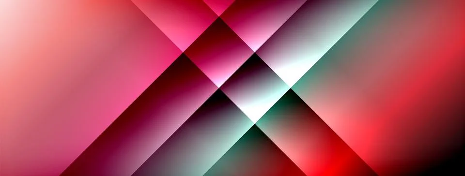 Dynamic shadow lines with gradient colors geometric background Illustrazione stock