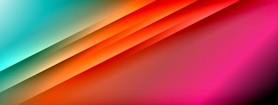 Dynamic shadow lines with gradient colors geometric background Illustrazione stock