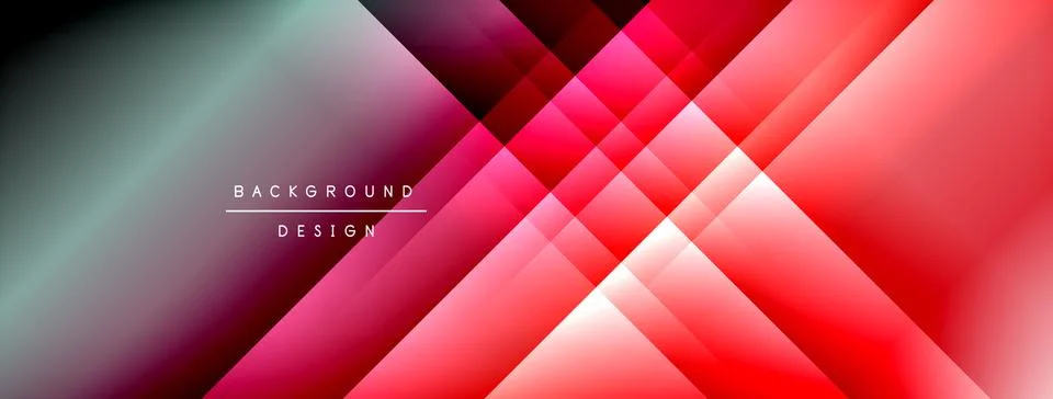 Dynamic shadow lines with gradient colors geometric background Stock Illustration
