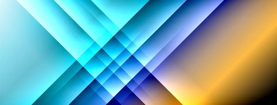Dynamic shadow lines with gradient colors geometric background Stock Illustration
