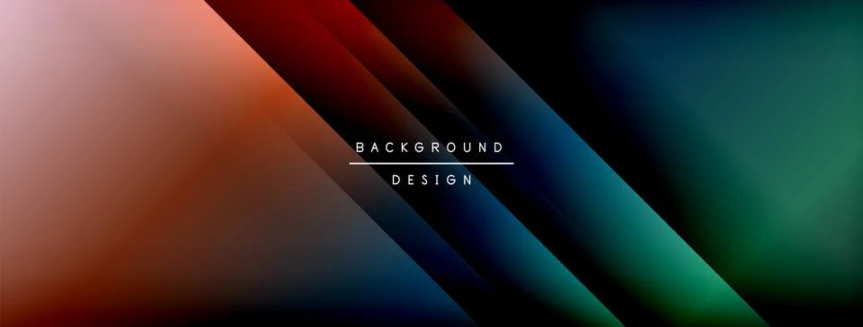 Dynamic shadow lines with gradient colors geometric background Illustrazione stock