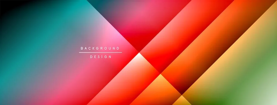 Dynamic shadow lines with gradient colors geometric background Illustrazione stock