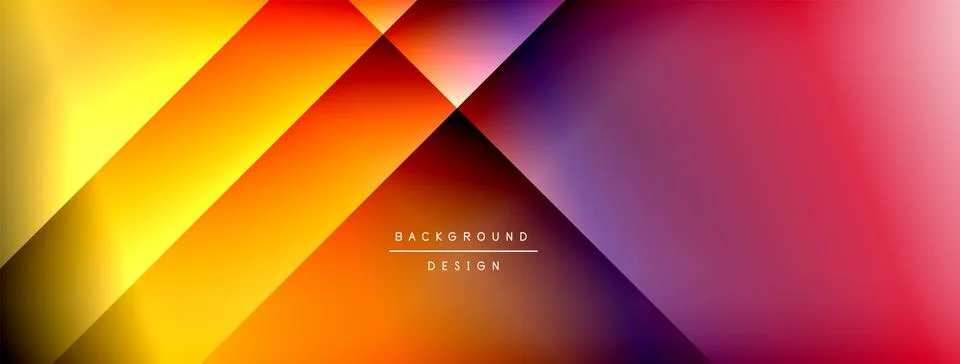 Dynamic shadow lines with gradient colors geometric background Illustrazione stock
