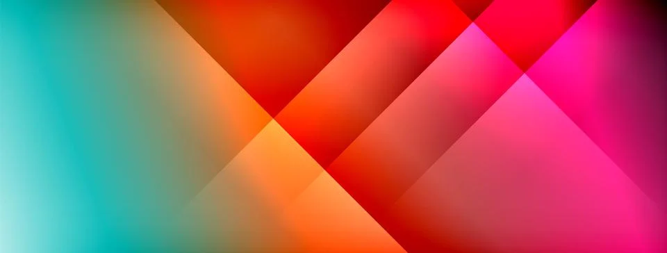 Dynamic shadow lines with gradient colors geometric background Stock Illustration