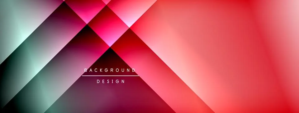 Dynamic shadow lines with gradient colors geometric background Illustrazione stock