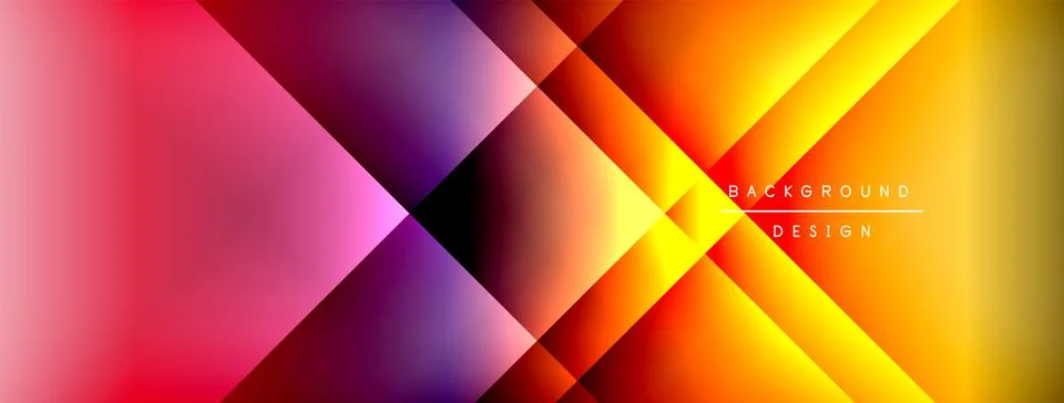 Dynamic shadow lines with gradient colors geometric background Illustrazione stock