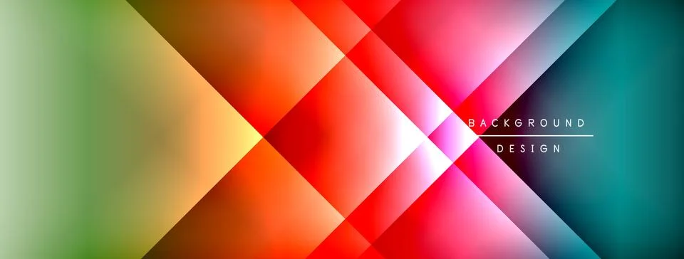 Dynamic shadow lines with gradient colors geometric background Illustrazione stock