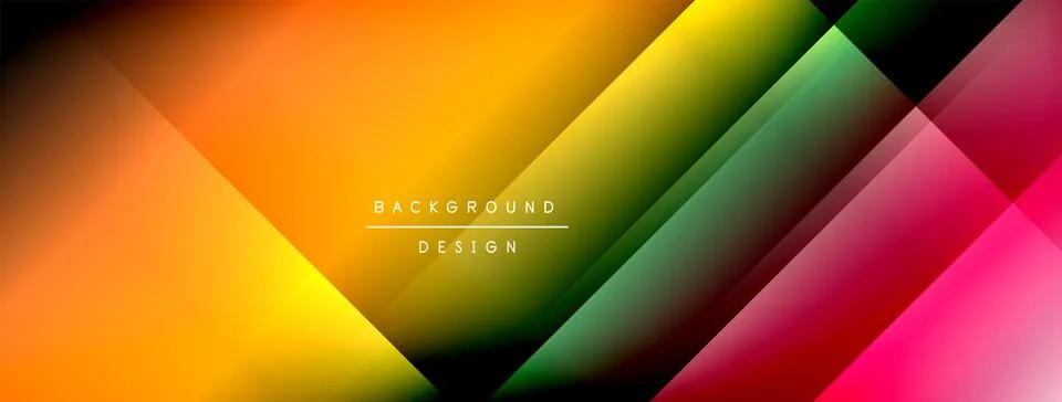 Dynamic shadow lines with gradient colors geometric background Stock Illustration