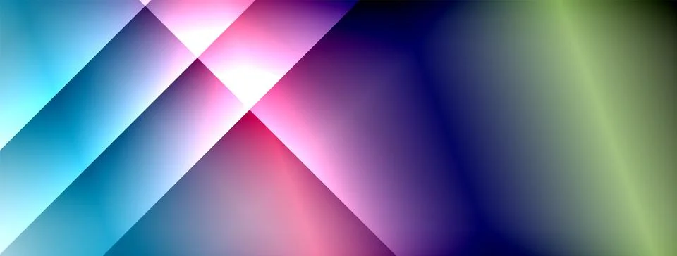 Dynamic shadow lines with gradient colors geometric background Stock Illustration