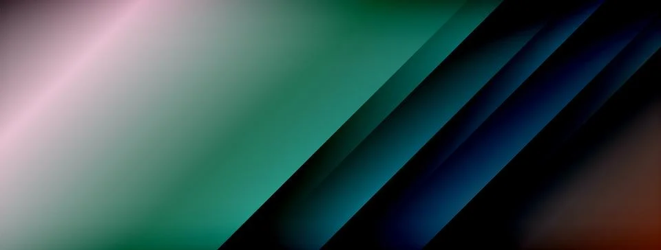 Dynamic shadow lines with gradient colors geometric background Illustrazione stock
