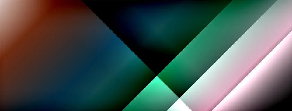 Dynamic shadow lines with gradient colors geometric background 스톡 일러스트