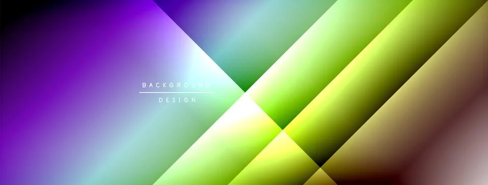 Dynamic shadow lines with gradient colors geometric background Stock Illustration