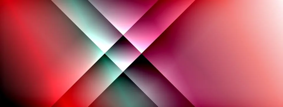 Dynamic shadow lines with gradient colors geometric background Stock Illustration