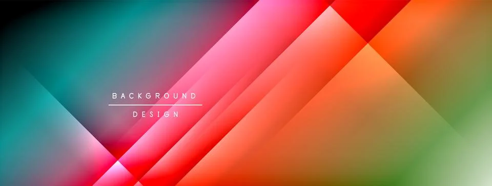 Dynamic shadow lines with gradient colors geometric background Illustrazione stock