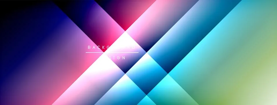Dynamic shadow lines with gradient colors geometric background Illustrazione stock