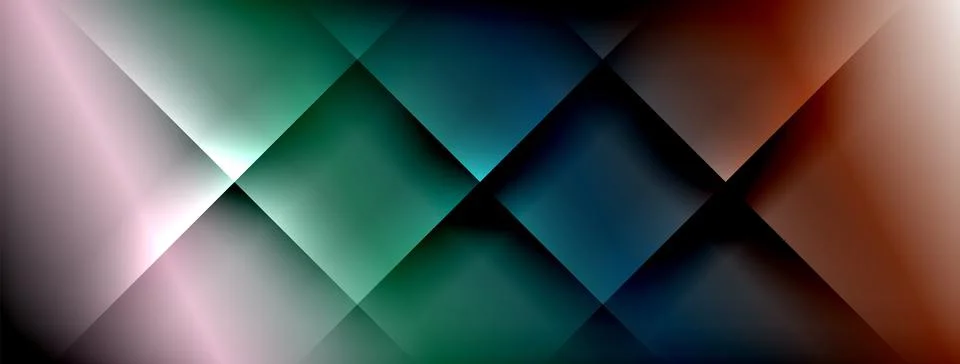 Dynamic shadow lines with gradient colors geometric background Illustrazione stock