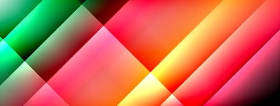Dynamic shadow lines with gradient colors geometric background Illustrazione stock