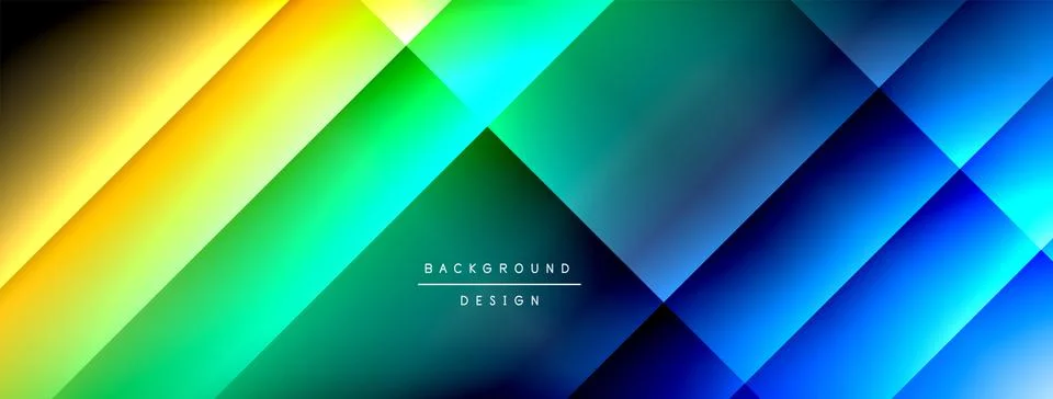 Dynamic shadow lines with gradient colors geometric background Stock Illustration