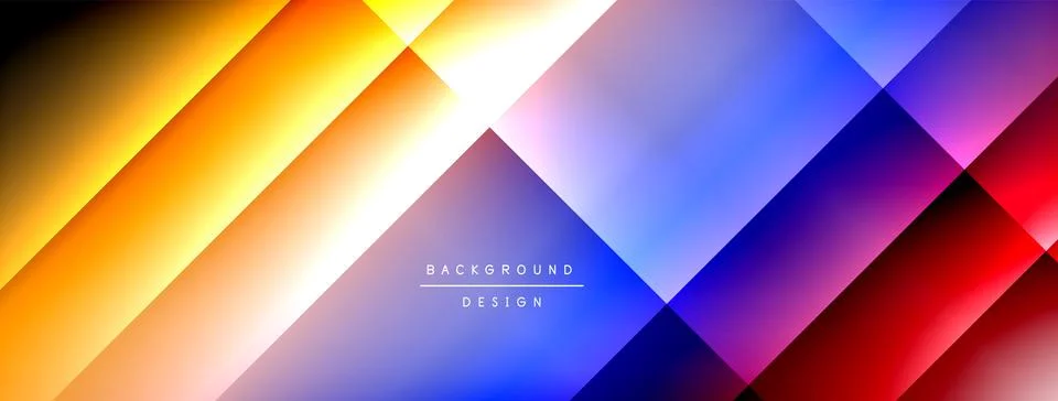 Dynamic shadow lines with gradient colors geometric background Stock Illustration