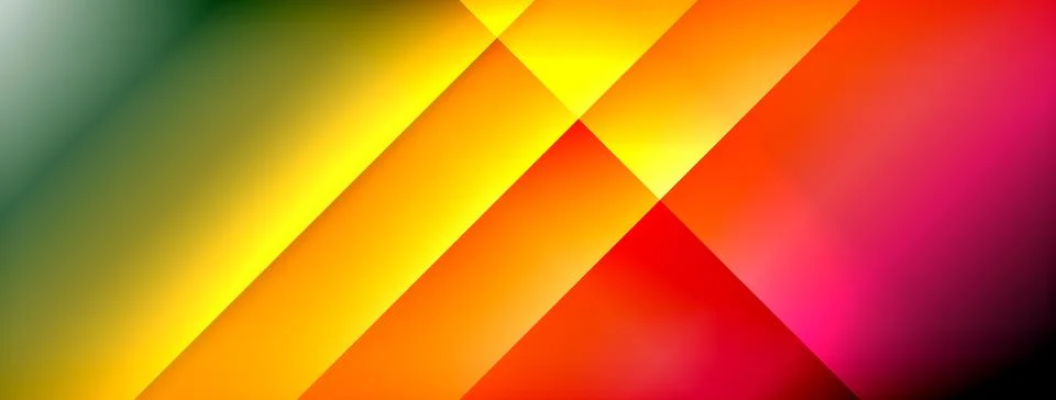 Dynamic shadow lines with gradient colors geometric background Stock Illustration