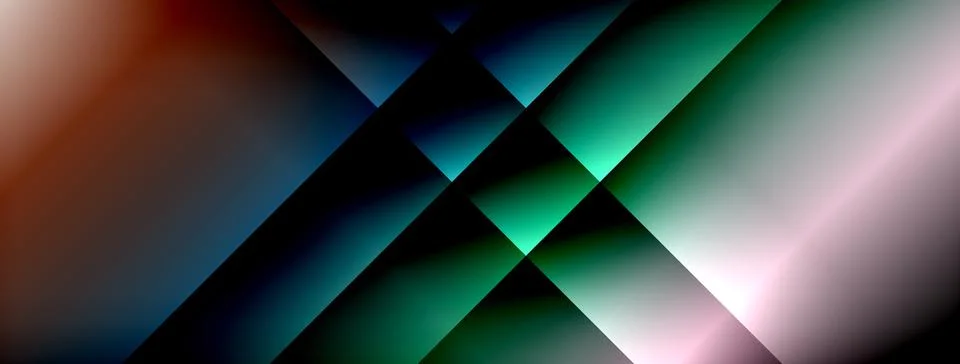 Dynamic shadow lines with gradient colors geometric background Stock Illustration