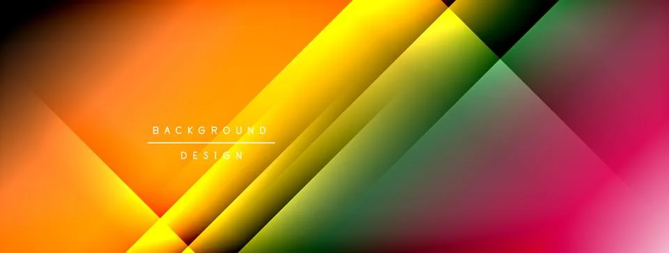Dynamic shadow lines with gradient colors geometric background Illustrazione stock