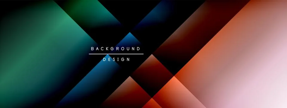Dynamic shadow lines with gradient colors geometric background Illustrazione stock