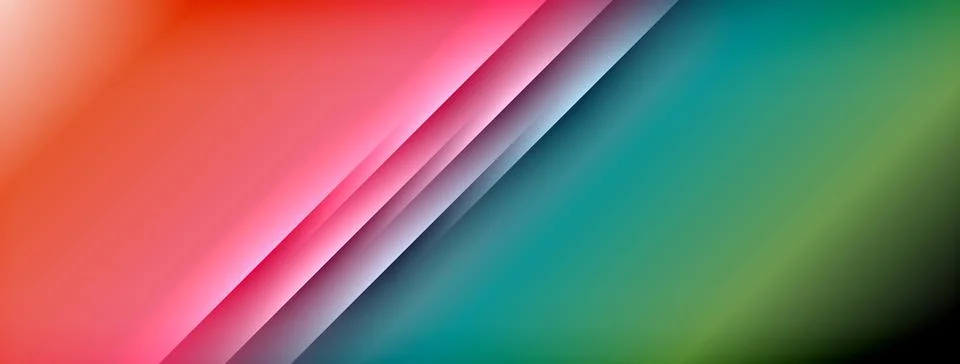 Dynamic shadow lines with gradient colors geometric background Stock Illustration