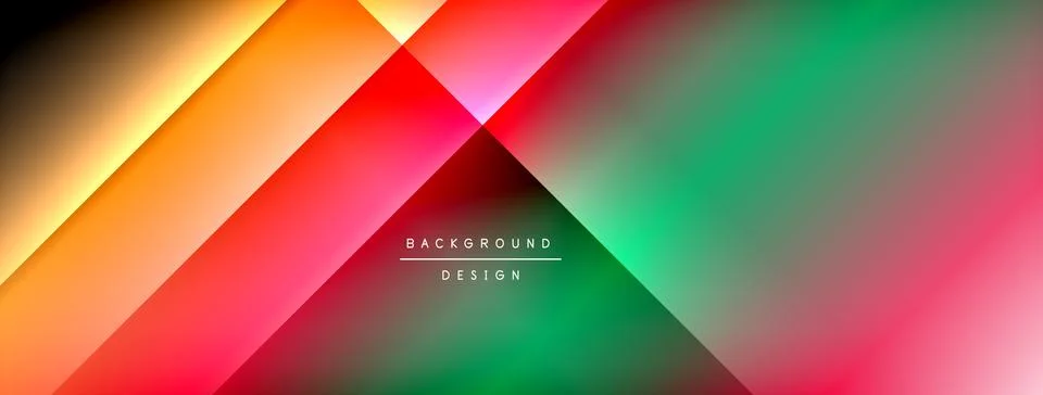 Dynamic shadow lines with gradient colors geometric background Stock Illustration