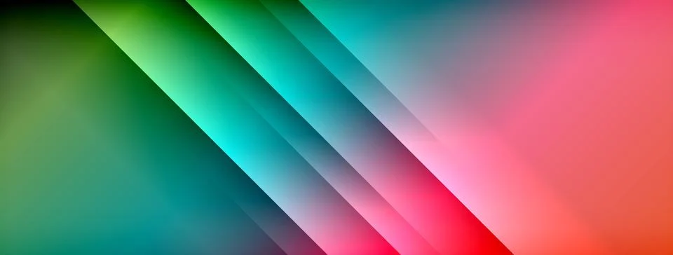 Dynamic shadow lines with gradient colors geometric background Stock Illustration