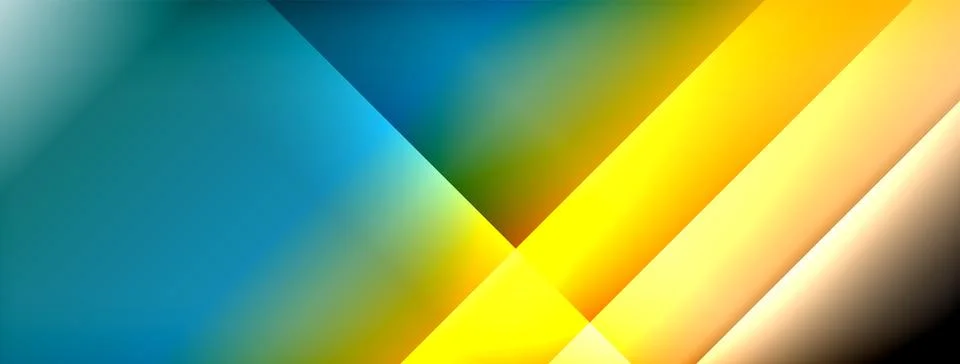 Dynamic shadow lines with gradient colors geometric background Illustrazione stock