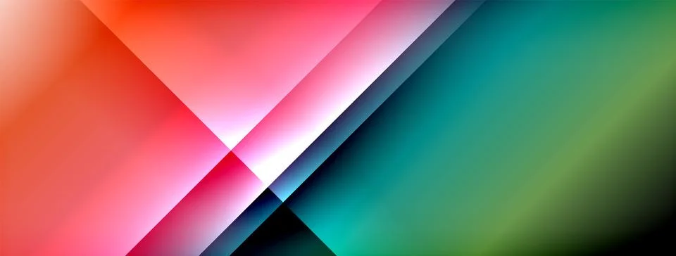 Dynamic shadow lines with gradient colors geometric background Stock Illustration