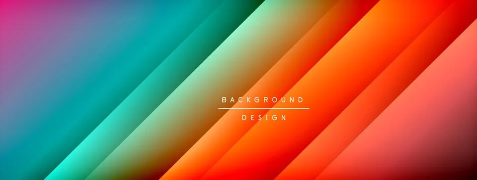 Dynamic shadow lines with gradient colors geometric background Illustrazione stock