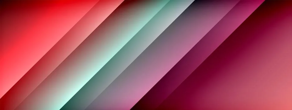 Dynamic shadow lines with gradient colors geometric background Stock Illustration