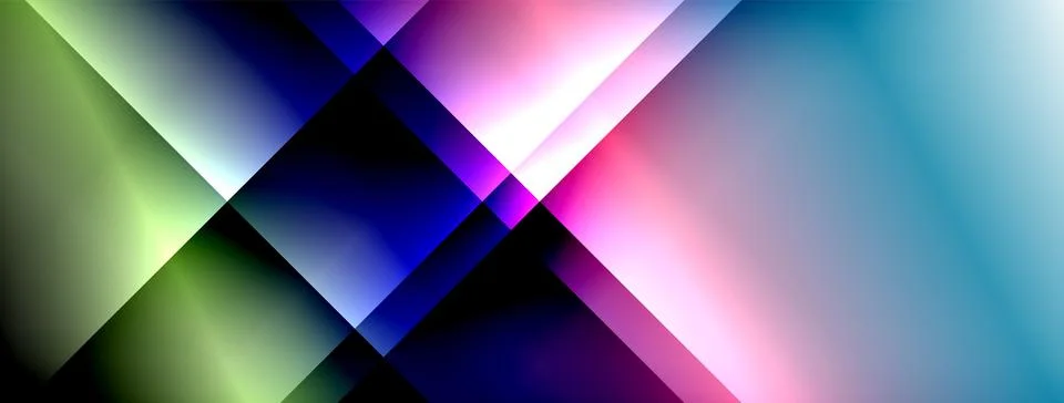 Dynamic shadow lines with gradient colors geometric background Illustrazione stock