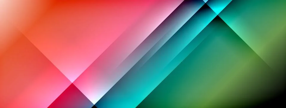 Dynamic shadow lines with gradient colors geometric background Stock Illustration