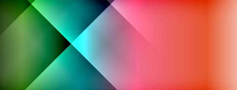 Dynamic shadow lines with gradient colors geometric background Stock Illustration