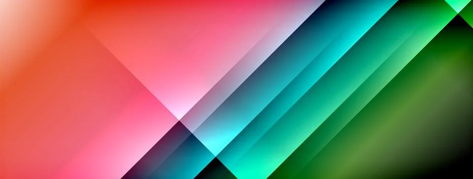 Dynamic shadow lines with gradient colors geometric background Stock Illustration