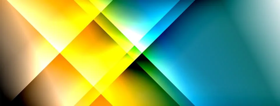 Dynamic shadow lines with gradient colors geometric background Stock Illustration