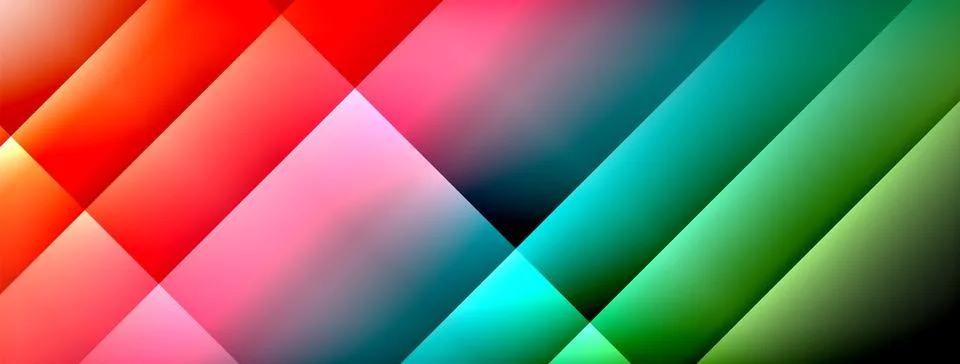 Dynamic shadow lines with gradient colors geometric background Stock Illustration