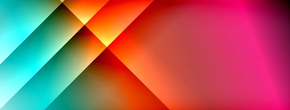 Dynamic shadow lines with gradient colors geometric background Illustrazione stock