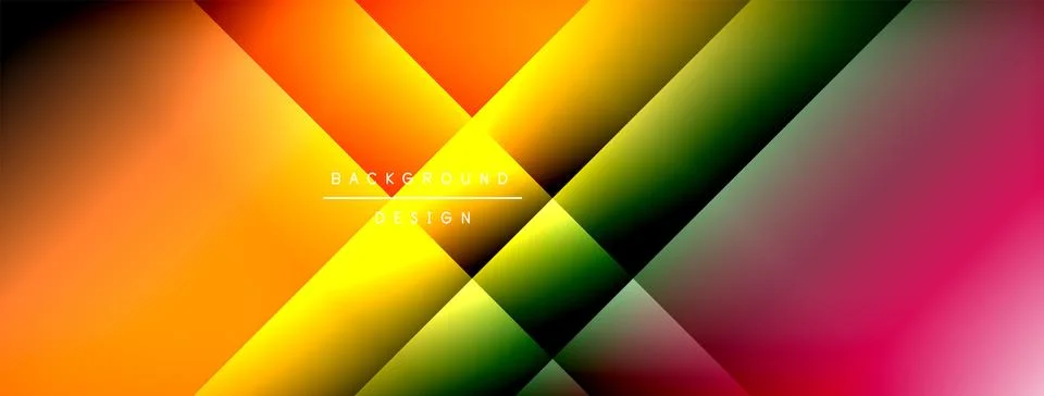 Dynamic shadow lines with gradient colors geometric background Stock Illustration