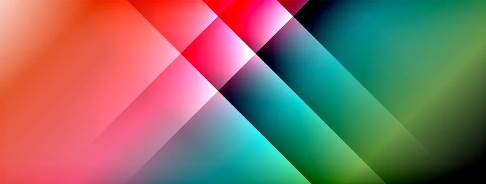 Dynamic shadow lines with gradient colors geometric background Stockillustratie