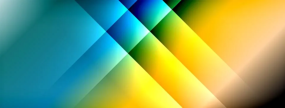 Dynamic shadow lines with gradient colors geometric background Illustrazione stock