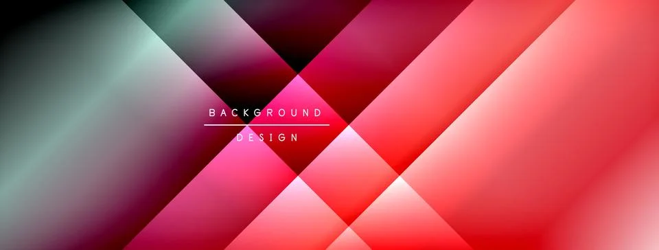 Dynamic shadow lines with gradient colors geometric background Stock Illustration
