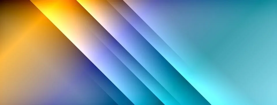 Dynamic shadow lines with gradient colors geometric background Stock Illustration
