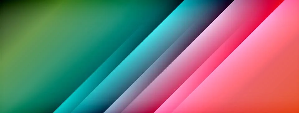 Dynamic shadow lines with gradient colors geometric background Stock Illustration