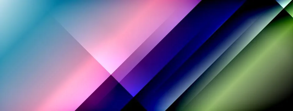 Dynamic shadow lines with gradient colors geometric background Stock Illustration
